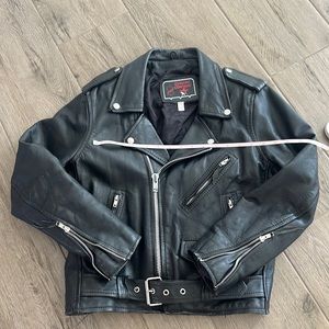 90s Vintage Leather Moto Jacket